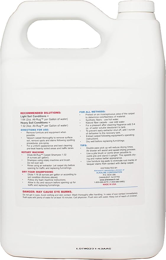 Allersearch All-Rug Anti-Allergen Concentrated Carpet Shampoo 1 Gallon - Image 2