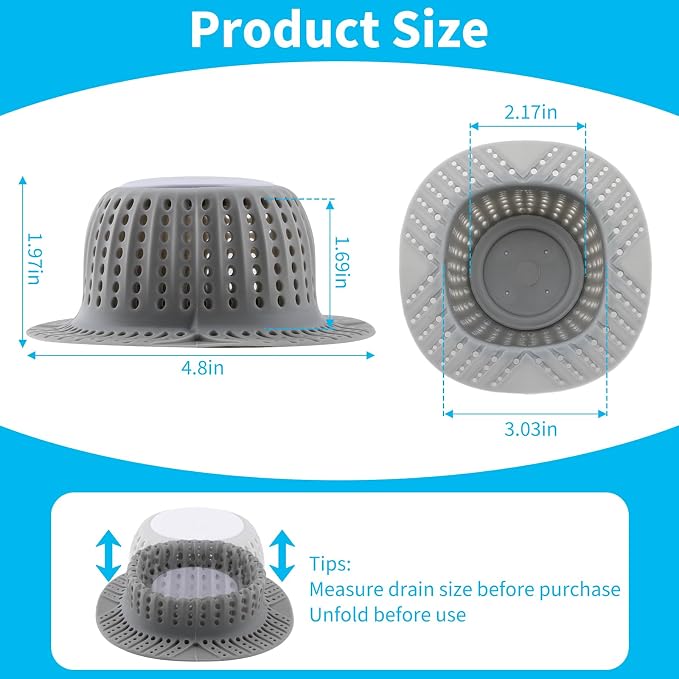 2 Pack Bathtub Drain Hair Catcher - Image 6