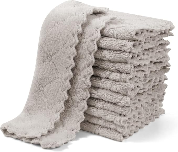UMANI 12 Pack Kitchen Dish Cloths, Ultra Soft Absorbent Quick Drying Dish Towels by UMANI