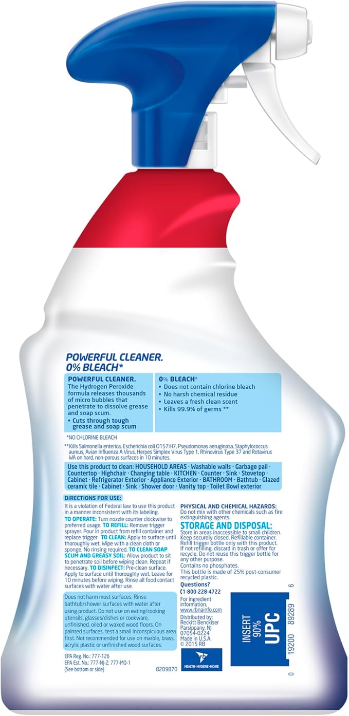 Lysol Cleaner Hydrogen Peroxide Multi-Purpose Cleaner Spray, 32 Fluid Ounce - Image 7