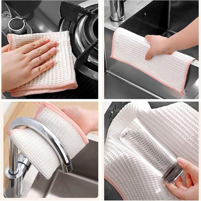 10 Packs Wood Fiber Cleaning Cloths, Household Super Absorbent Cleaning Cloth - Image 5