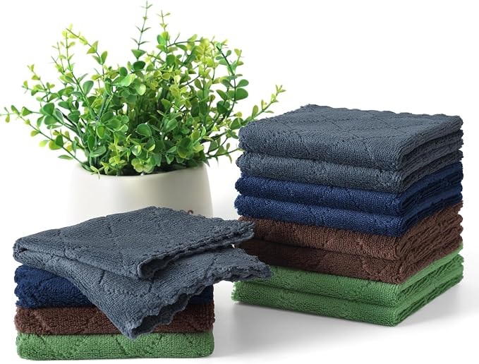 Homaxy 12 Pack Kitchen Dish Cloths, Super Soft and Absorbent Coral Velvet Dish - Image 8