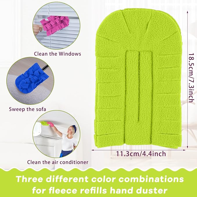 Zubebe 3 Pcs Duster Refill Reusable Fleece Duster Refills Feather Flat Dusters - Image 2