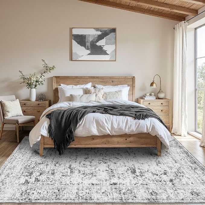 Area Rugs 5x7, Washable Grey Rugs - Image 3
