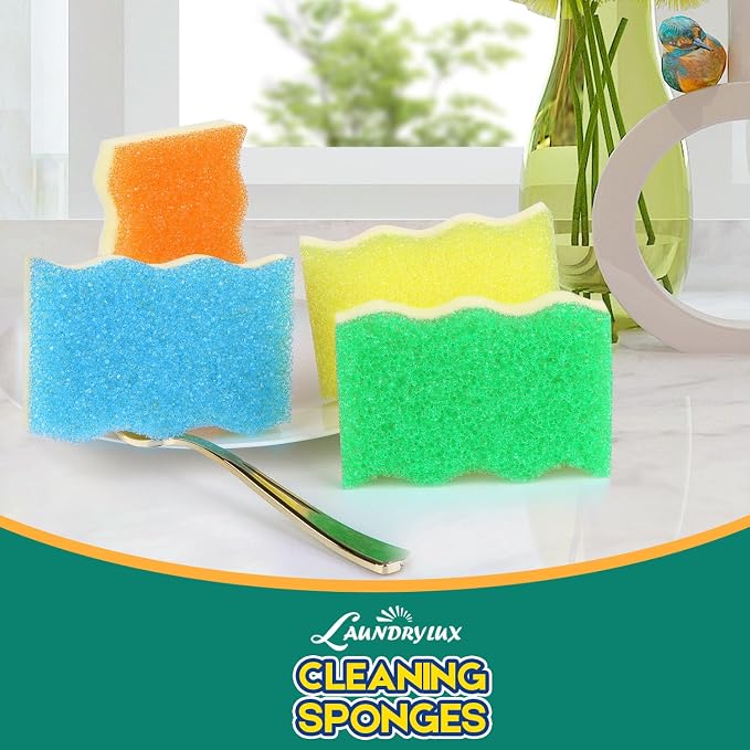 Scrub Sponge, 4 Pack Dual-Sided Temperature-Responsive Scrubber - Image 5