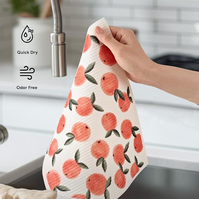 RECYCO Swedish Dishcloths for Kitchen | 4 Pack Oversized Washable Dish Rags | - Image 6