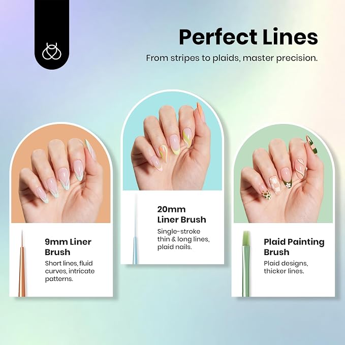 Beetles Nail Art Brushes Set for Gel Polish 8 Pcs - Image 4