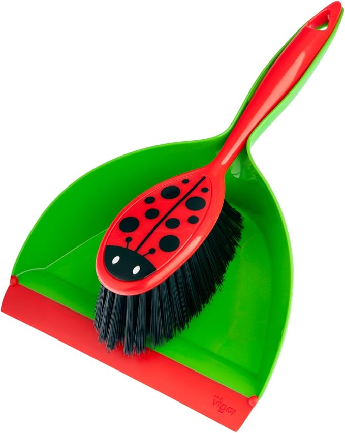 Vigar Ladybug Dust Pan and Brush Handy Set, 12-3/4-Inches by VIGAR