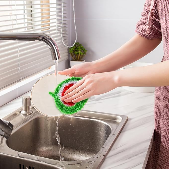 16 Pieces Fruit Dish Scrubber, Non Scratch Dish Washing Sponge, Double Layer - Image 6