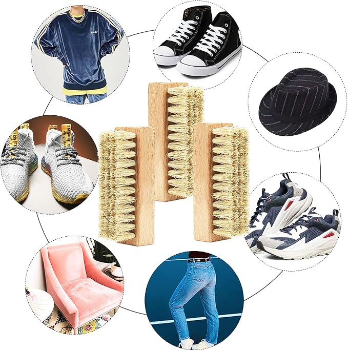 Sneaker Shoe Cleaner Brushes, Boar Bristles Wooden Cleaning Brush Cleans Dirt - Image 3