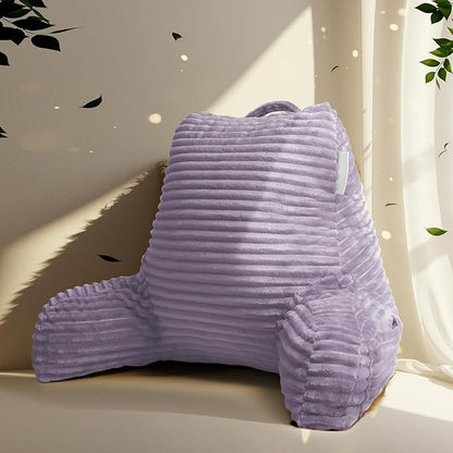 Hearth & Harbor Reading Pillow for Bed Adult – Back Pillow for Sitting in Bed, Standard Bed Pillows for Sitting Up, Foam Chair Pillow, Dusty Purple
