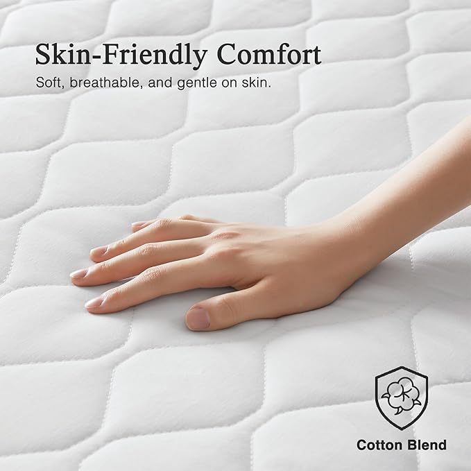 Beautyrest Cotton Blend Heated Mattress Pad Secure Comfort Technology - Luxury Quilted Electric Mattress Pad with Deep Pocket - 5-Setting Heat Controllers, Cal King, White