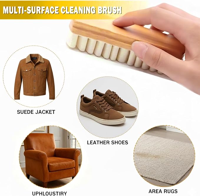 2Pcs Suede Shoe Brush and Eraser, Rubber Shoe Brush, Suede Brushes - Image 3