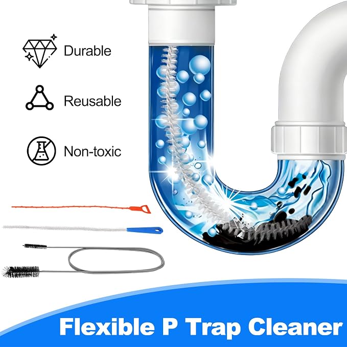 P Trap Cleaner Set, 3 IN 1 P Trap Brush - Image 7