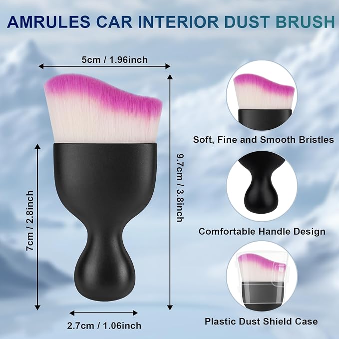 2 PCS Car Interior Detailing Brush, Auto Car Dusting Brushes, Soft Bristles - Image 2