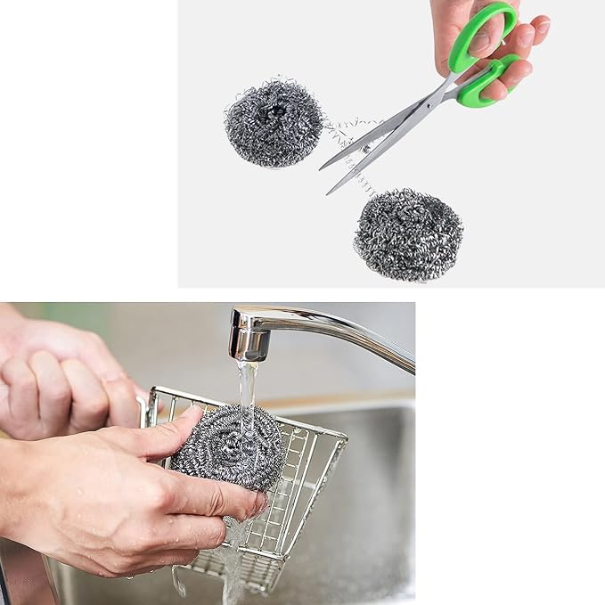 48 Pack Stainless Steel Scourers Sponges by XXJXING, Steel Wool scrubbers - Image 3