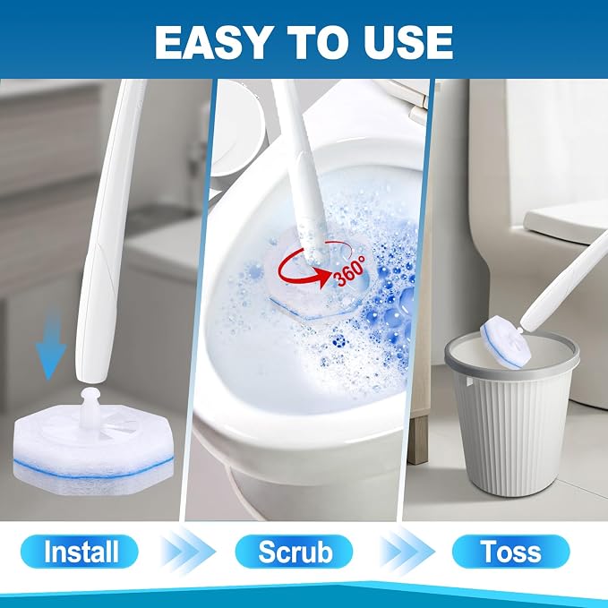 100pcs Disposable Toilet Brush Replacement Head, Bathroom Cleaning, Disposable - Image 3