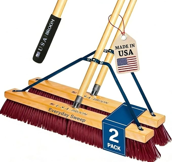 2-Pack - 36" Everyday Sweep Indoor/Outdoor Push Broom by USABroom-HighQuality