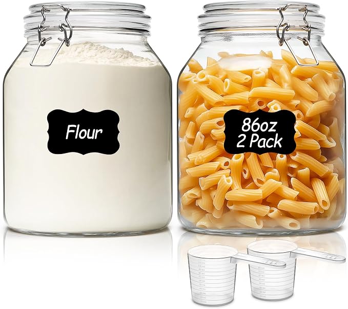 ComSaf Glass Jars with Airtight Lid 86 oz, Wide Mouth Mason Jars, Canning Jars by ComSaf
