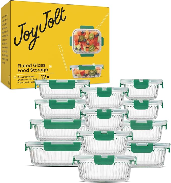 JoyJolt 24pc Borosilicate Glass Storage Containers - Image 8