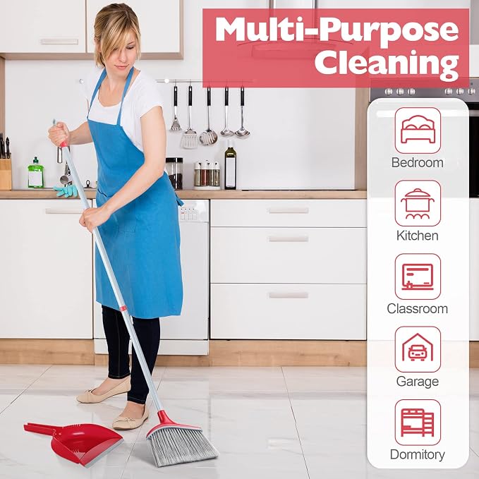 Meanplan 2 Pcs Angle Broom and Dustpan Combo Set - Image 6
