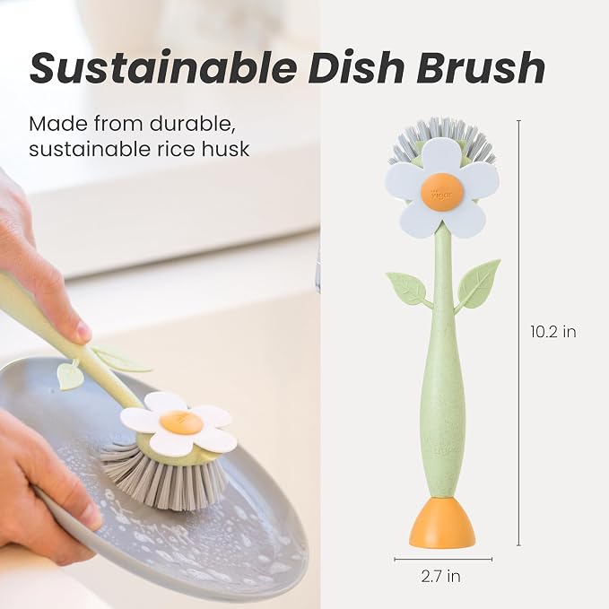 Vigar Florganic Daisy-Shaped Dish Brush, a Dish Brush - Image 2