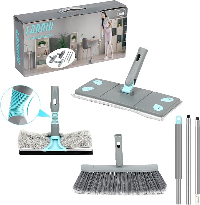 3-in-1 Detachable Broom and Mop Set Combo by LanniuUS