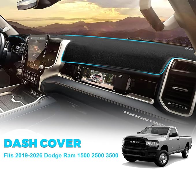 GZSH Dash Cover Mat fit for Dodge Ram 1500 2500 3500 2019-2026 - Image 2