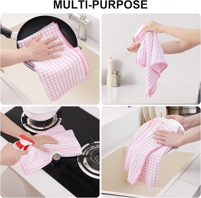 Kitinjoy Cotton 8 Pack Terry Kitchen Towels, 16 x 25 Inches Super Soft and - Image 4