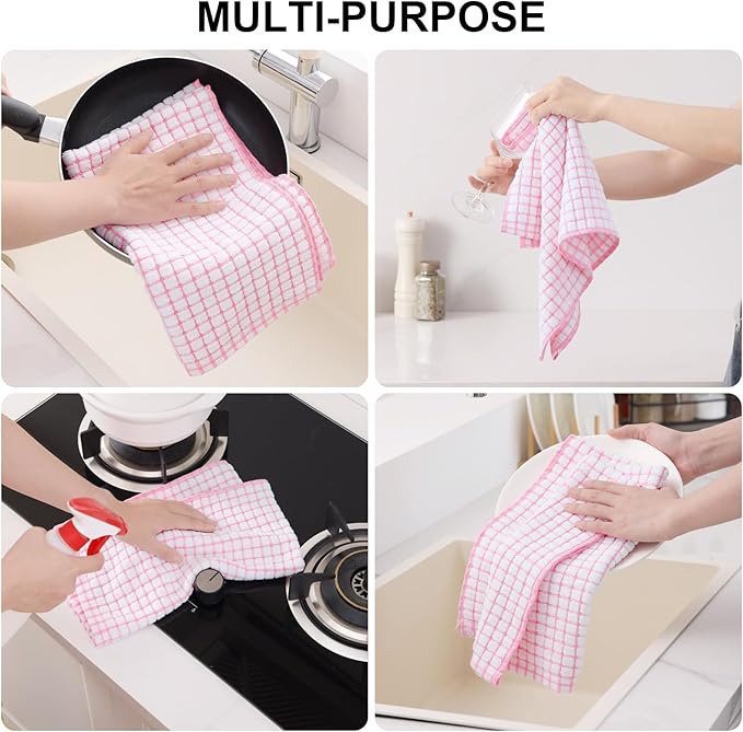 Kitinjoy Cotton 8 Pack Terry Kitchen Towels, 16 x 25 Inches Super Soft and - Image 4