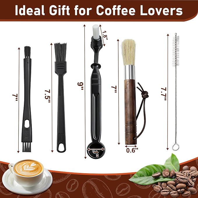 7PCS Coffee Grinder Cleaning Brush Set, Espresso Machine Cleaning Kit - Image 7