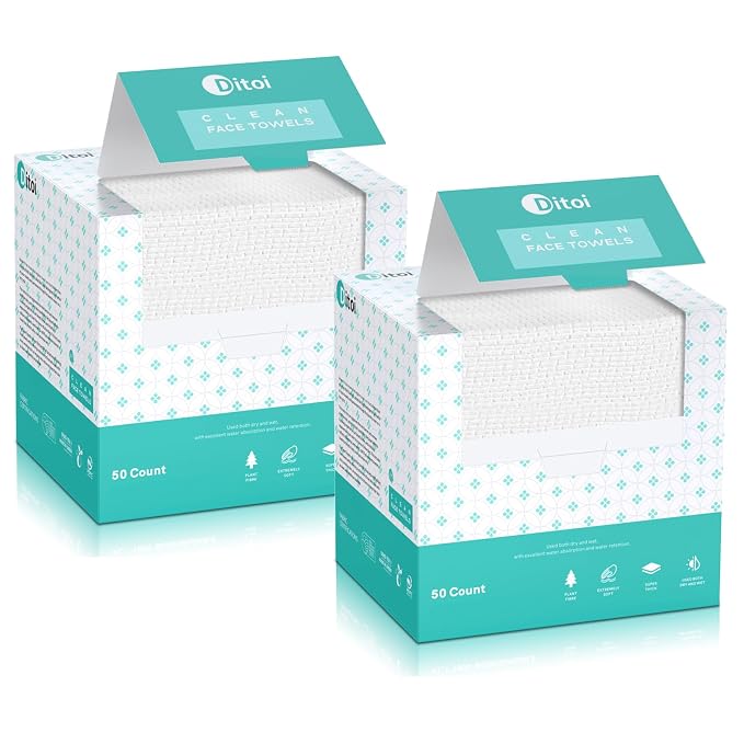 Face Towels, Face Towelettes XL, Ultra Soft Makeup Remover Dry Wipes, Thick by Ditoi