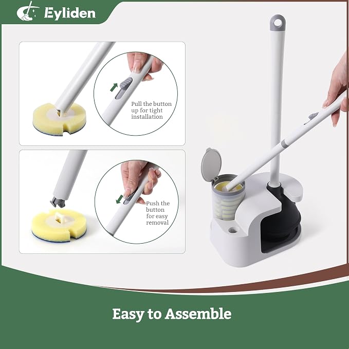 Eyliden Disposable Toilet Brush and Plunger Combo | 2-in-1 Toilet Bowl Wand Kit - Image 4