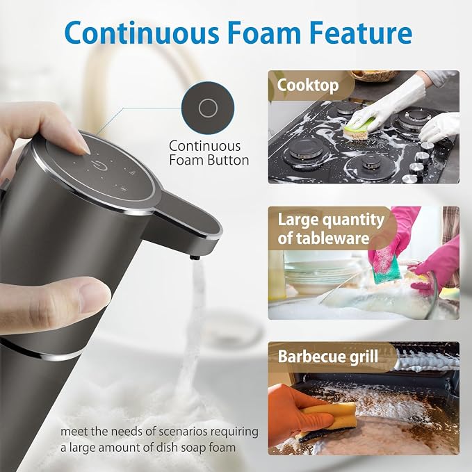 Automatic Foaming Soap Dispenser, 4-Level Adjustable Foam, Wall Mount, USB - Image 4