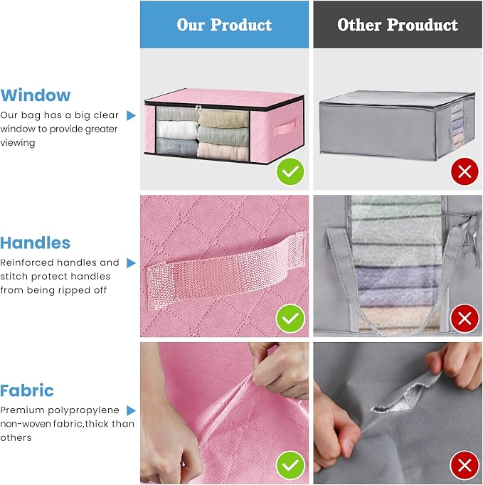 HomeHacks Storage 8-Pack Clothes Organizer Storage Bags Foldable Storage Box - Image 5