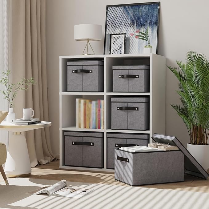 Fabric Storage Boxes, 7.1 x 9.1 x 13 Inch Baskets - Image 2