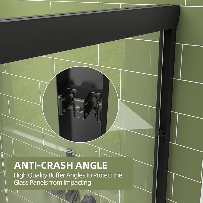GETPRO Sliding Shower Door 44-48 in. W x 72 in. H Semi-Frameless Bypasss Double - Image 6