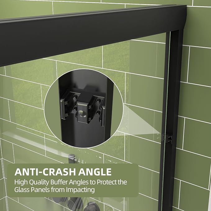 GETPRO Shower Door Double Sliding 57-60 in. W x 72 in. H Semi-Frameless Bypasss - Image 6