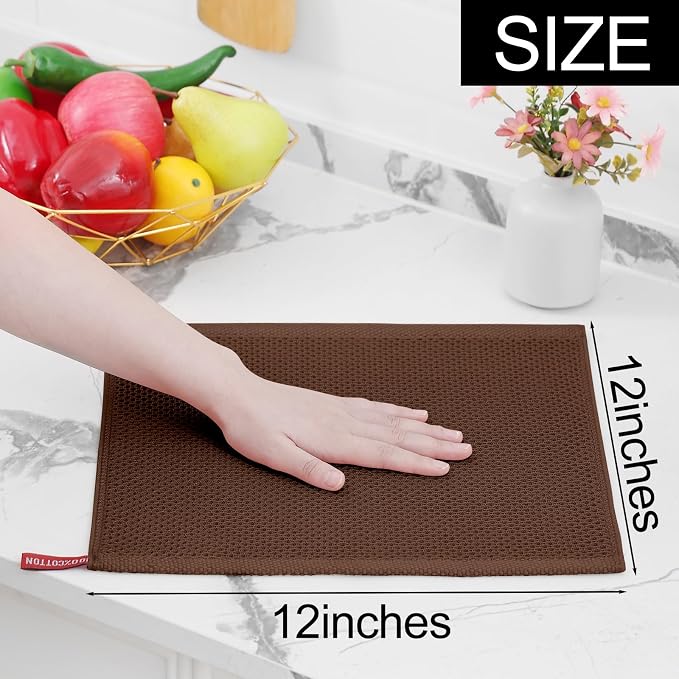 Homaxy 100% Cotton Waffle Weave Kitchen Dish Cloths, Quick Drying Dish Rags - Image 5