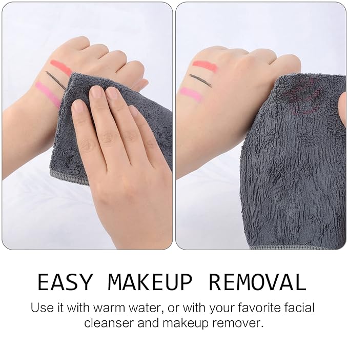 SINLAND Microfiber Facial Cloths Fast Drying Washcloth 12inch x 12inch Grey 2 - Image 5