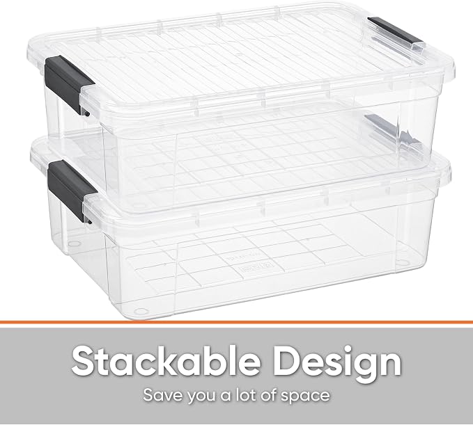 Superio Storage Bins with Lids, Stackable Totes, BPA Free, Odor Free, Organizer - Image 5