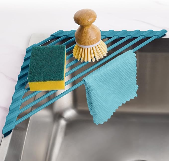Tomorotec Compact Silicone-Coated Triangle Dish Drying Rack by Tomorotec