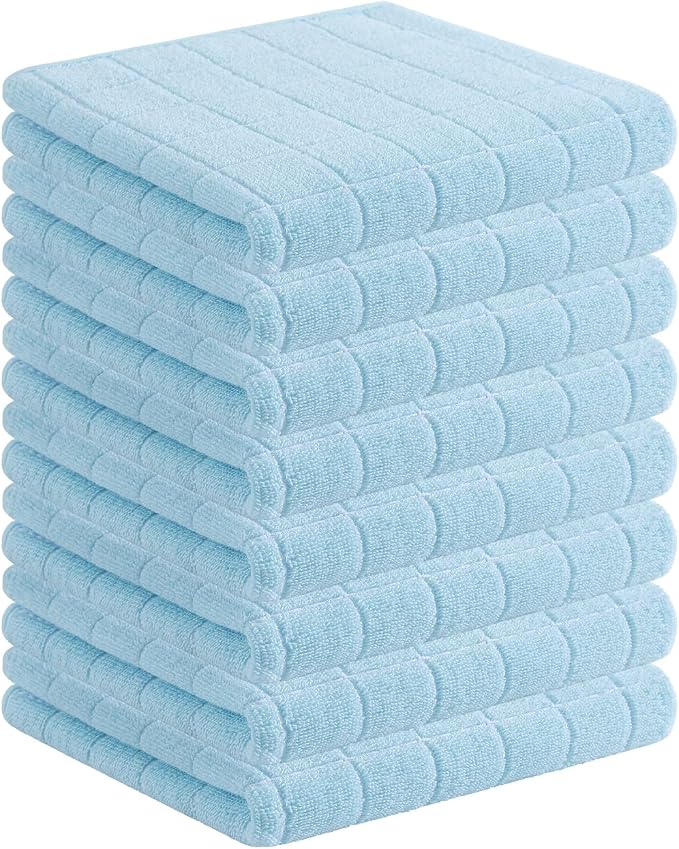 Homaxy 100% Cotton Terry Kitchen Towels, Checkered Designed, Soft and Super by Homaxy