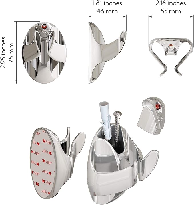Chrome Cherry NEATERLY Broom and Mop Holder - Image 4