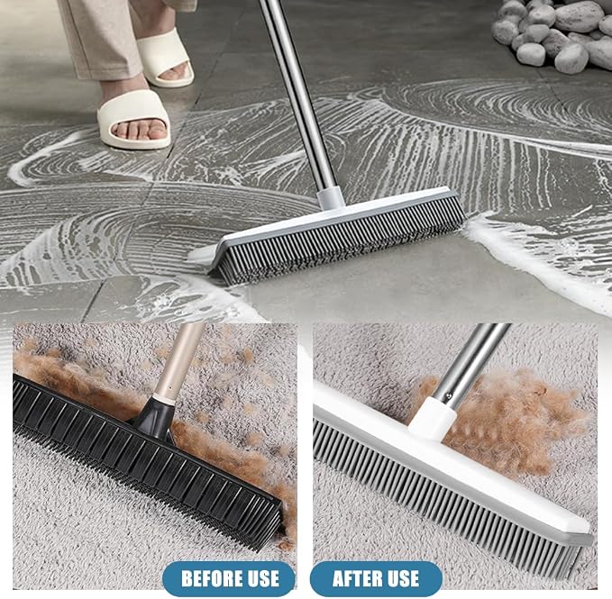 Pet Hair Removal Broom Long Handle Adjustable Carpet Rake Cat Dog Hair Remover - Image 6