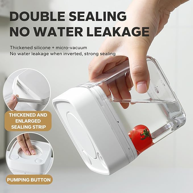 Manual Vacuum Jar With One-Button Vacuum Pump, Airtight Food Cereal Containers - Image 5