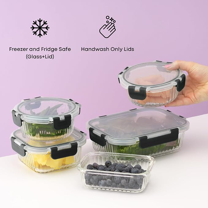 JoyJolt 24pc Borosilicate Glass Storage Containers - Image 6