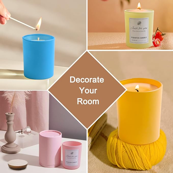 CONNOO 15 Pack Colorful Glass Candle Jars - Image 6
