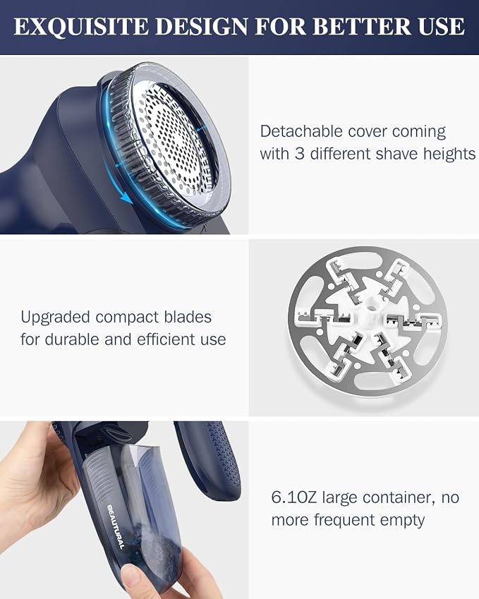 BEAUTURAL Sweater Fabric Shaver Home-Edition, Powerful & Efficient Lint Remover - Image 6