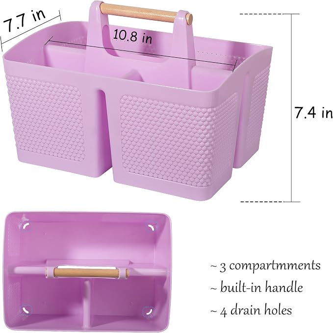 rejomiik Portable Shower Caddy Basket Plastic Cleaning Caddy Organizer Storage - Image 3